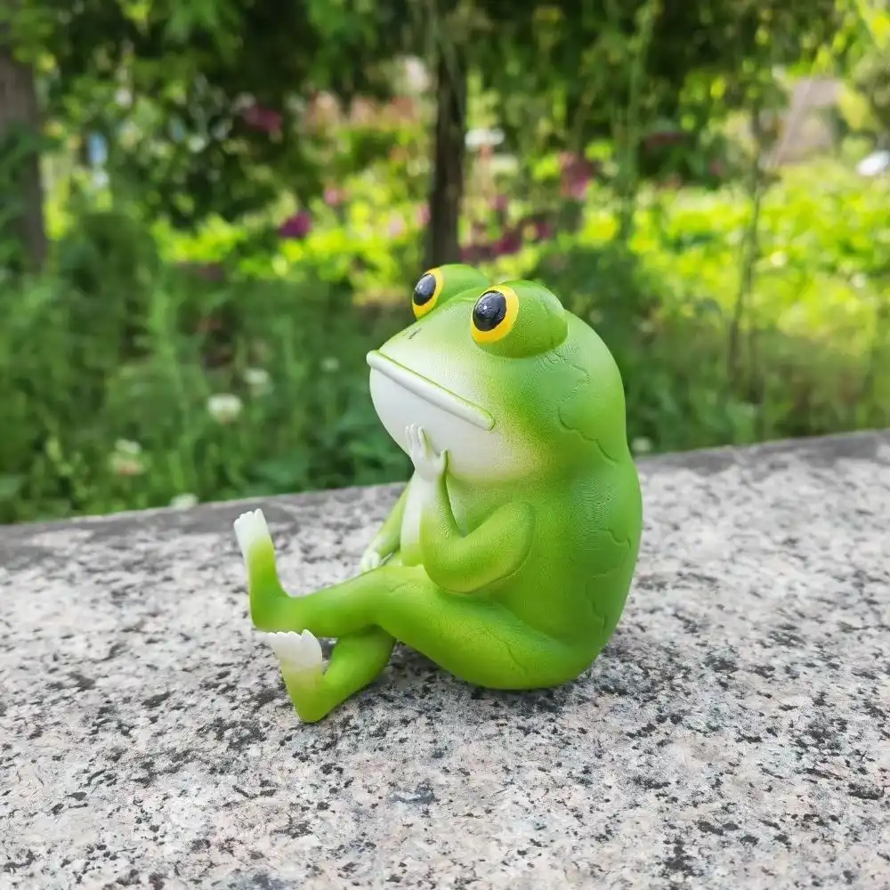 New style thinking frog garden statue & sculpture decoration, handmade resin desktop decoration small gift